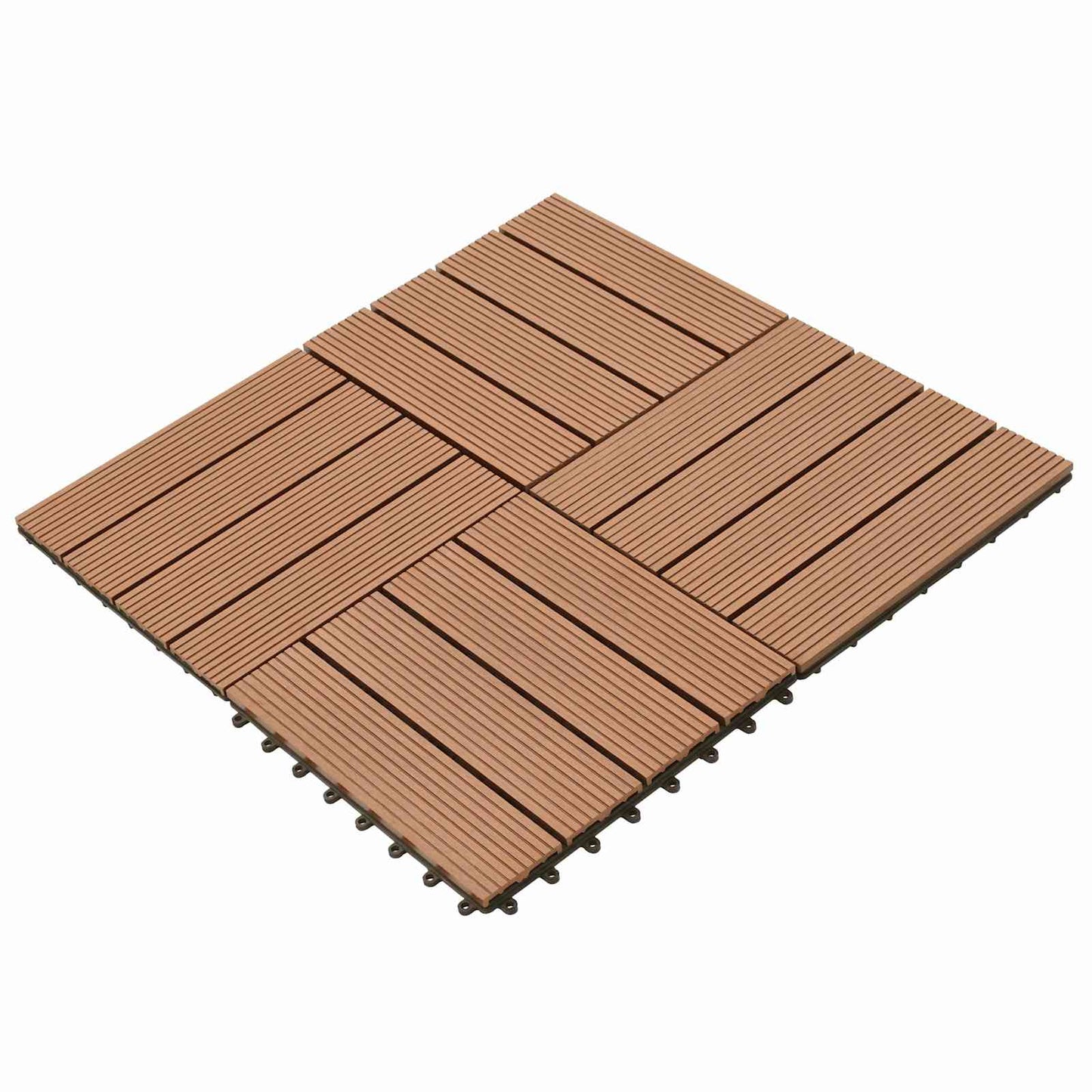 vidaXL Πλάκα Κατασκευής 11 pcs Καφέ 30 x 30 cm WPC
