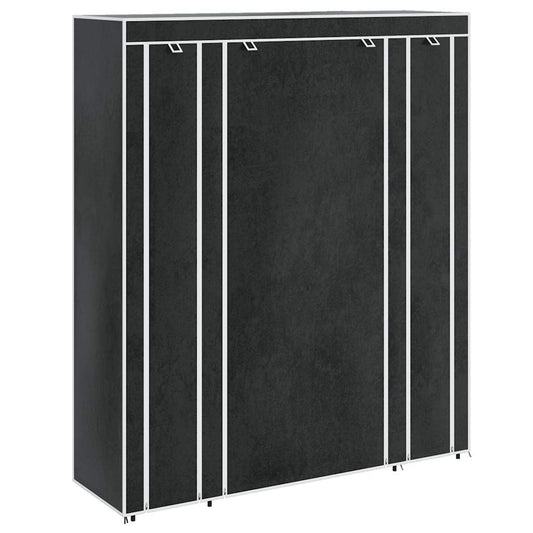 vidaXL Ντουλάπα με Ράφια / Σωλήνες Μαύρη 45 x 150 x 176 εκ. Υφασμάτινη