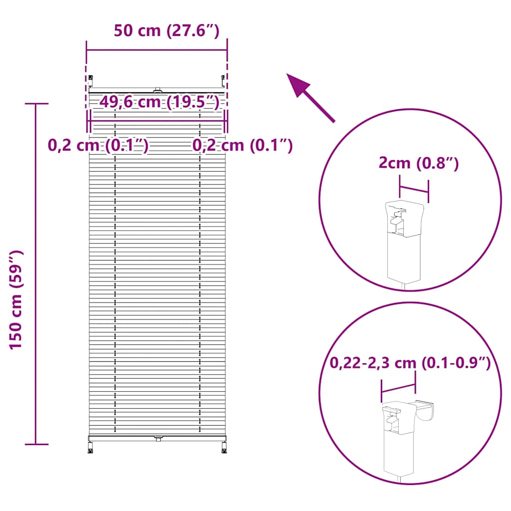 Σύστημα Σκίασης Πλισέ Λευκό 50 x 150 εκ.