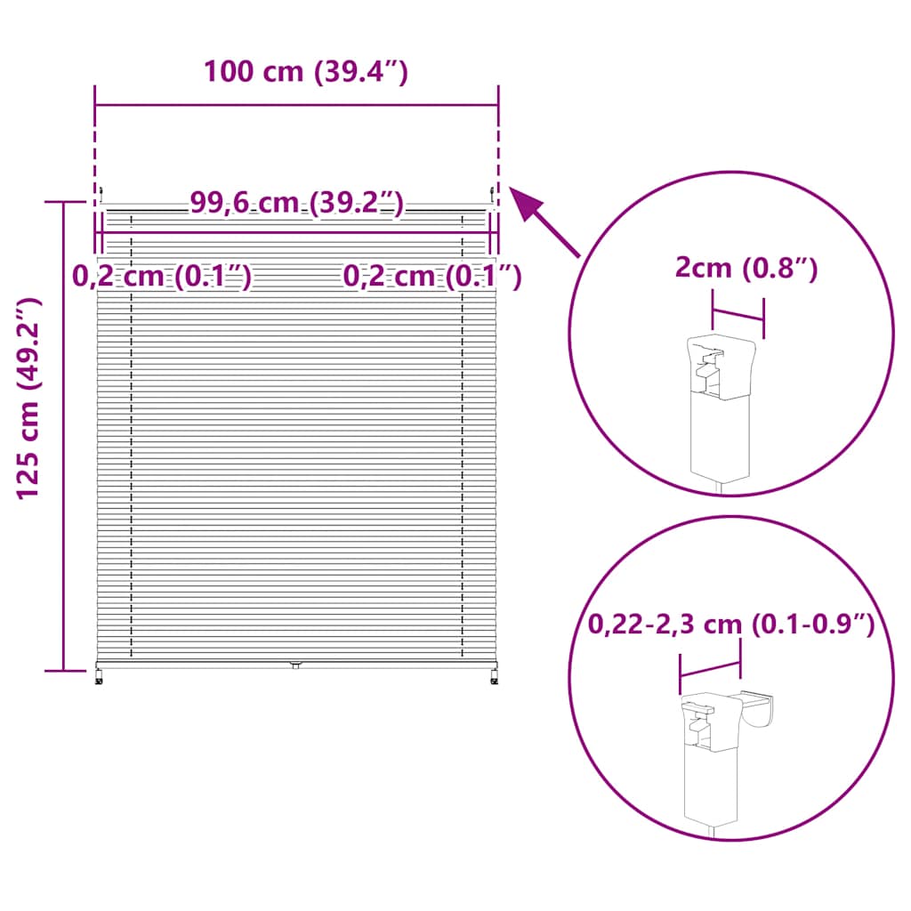 Σύστημα Σκίασης Πλισέ Λευκό 100 x 125 εκ.