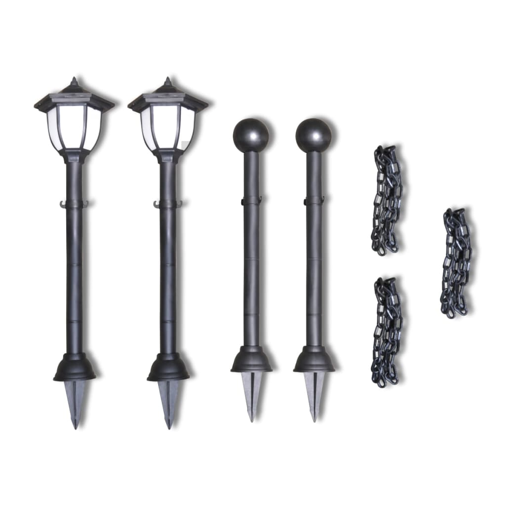 Περίφραξη με αλυσίδα και ηλιακά φωτιστικά