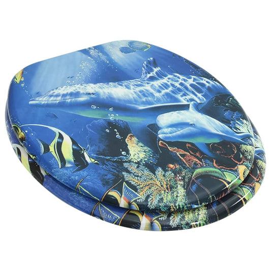 vidaXL Κάλυμμα Λεκάνης με Σχέδιο Δελφίνια από MDF