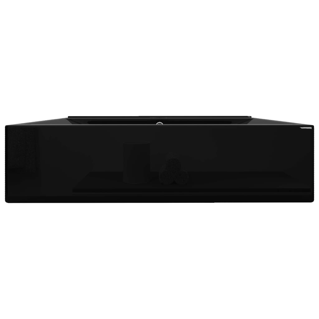 Νιπτήρας Πολυτελής Ορθογώνιος με Οπή Βρύσης Μαύρος 60x46 εκ. Κεραμικός