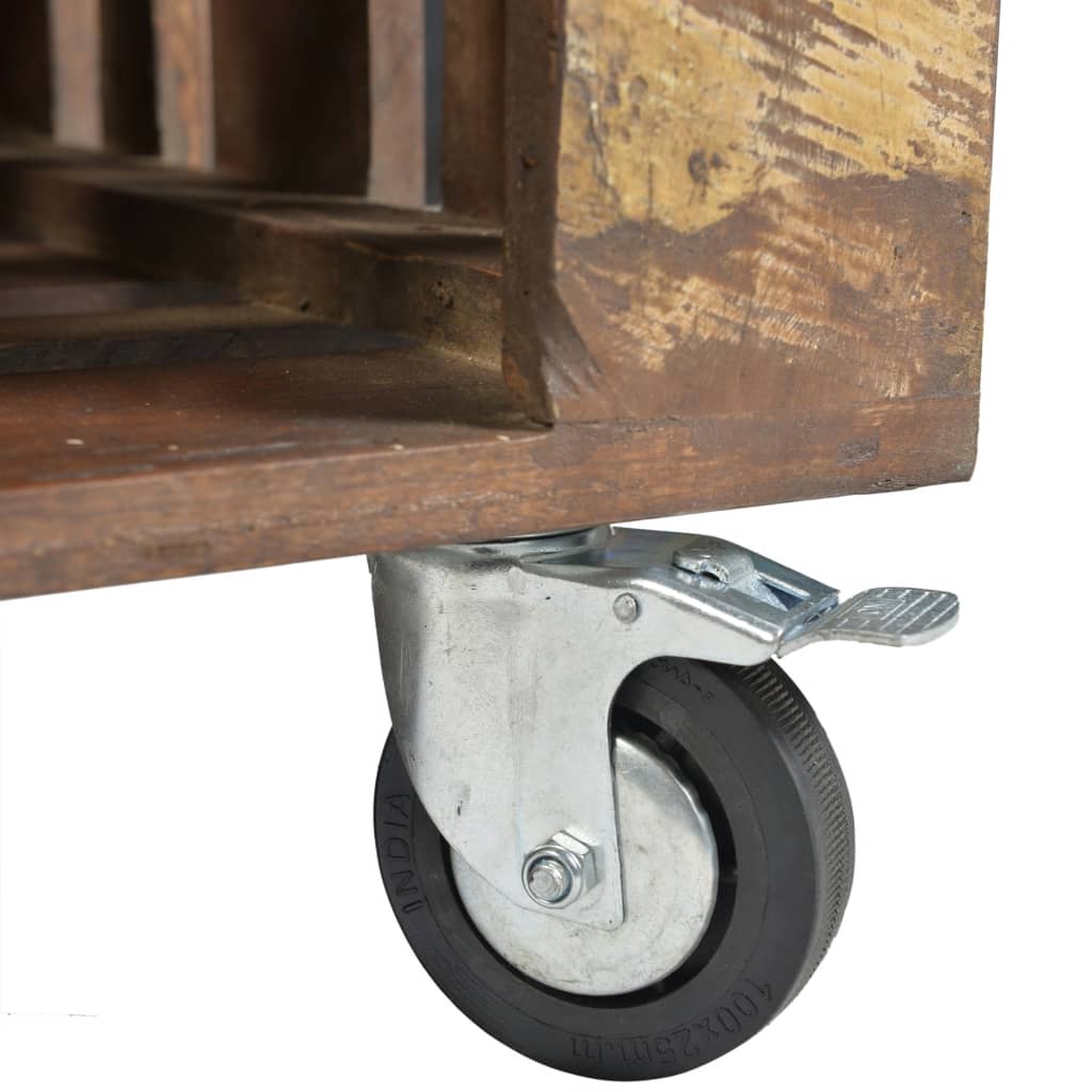 vidaXL Τραπεζάκι Σαλονιού με 4 Ροδάκια από Μασίφ Ανακυκλωμένο Ξύλο