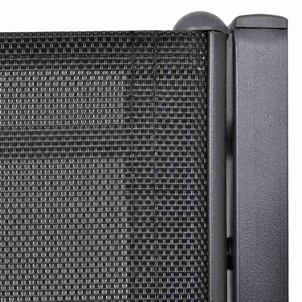 vidaXL Παγκάκι Κήπου Διθέσιο Μαύρο 131 εκ. Ατσάλι /Textilene