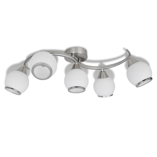 Φωτιστικό Οροφής με Γυάλινα Καπέλα σε Κυματιστή Ράγα