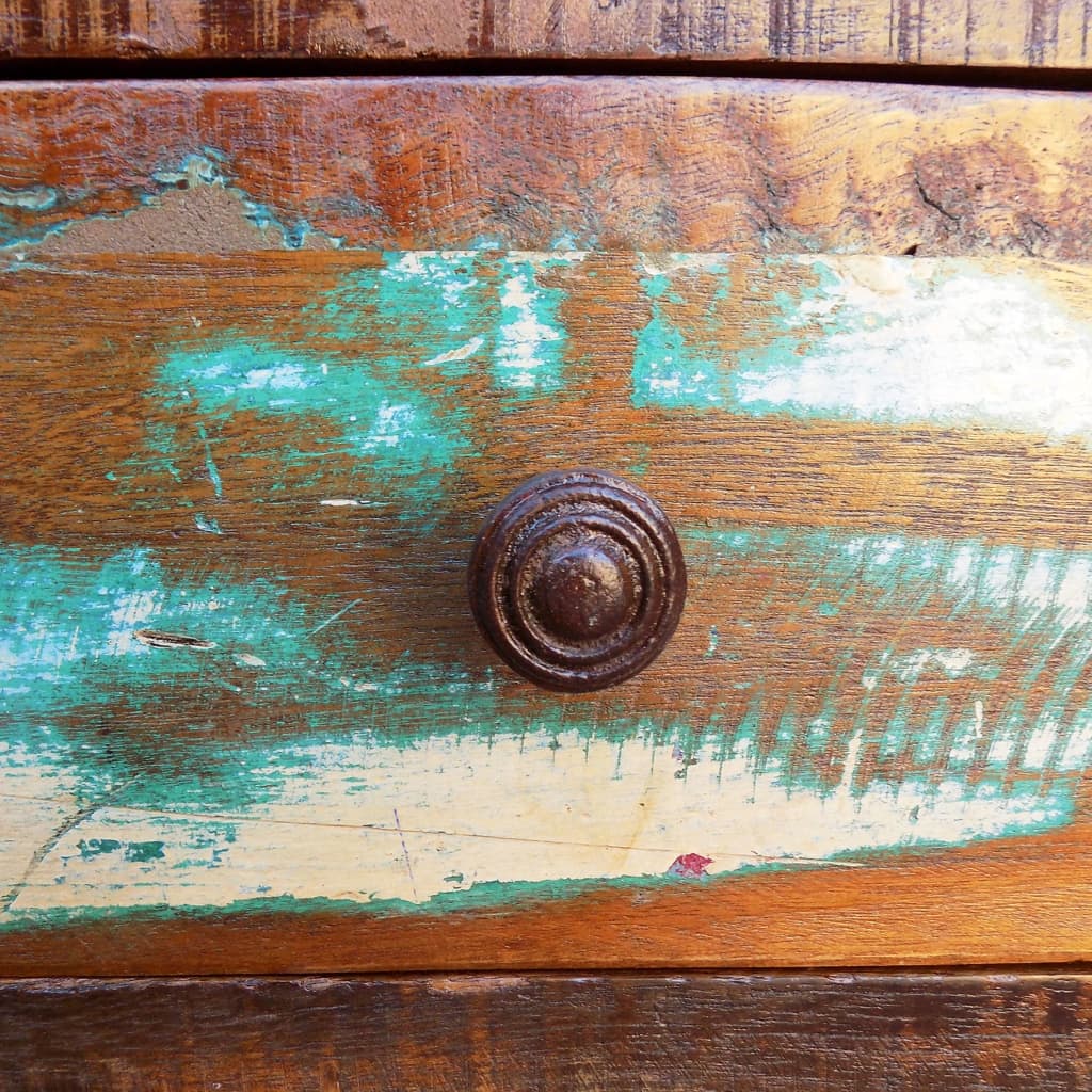 vidaXL Τραπεζάκι Σαλονιού 1 Συρτάρι/Καμπυλωτή Άκρη Ανακυκλωμένο Ξύλο