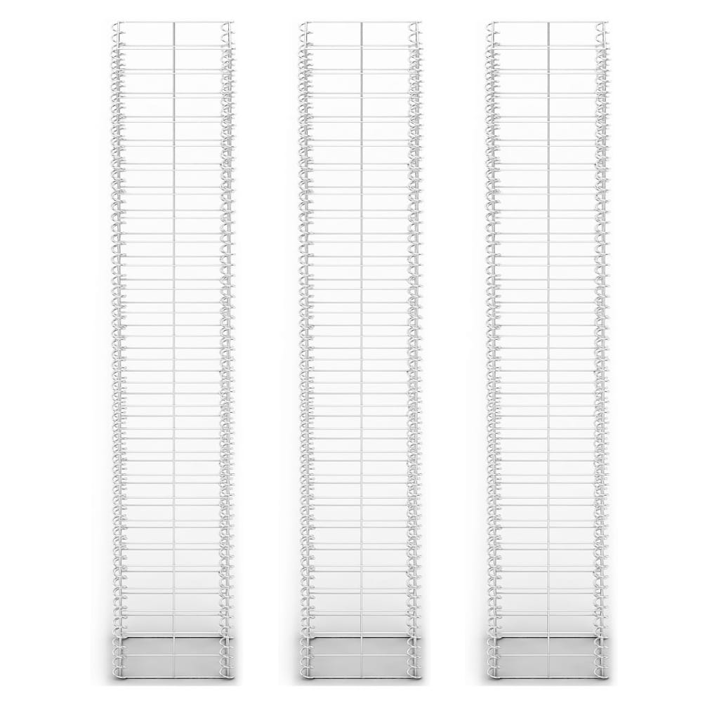 vidaXL Συρματοκιβώτια Σετ 3 τεμ. 25 x 25 x 150 εκ. Γαλβανισμένο Σύρμα