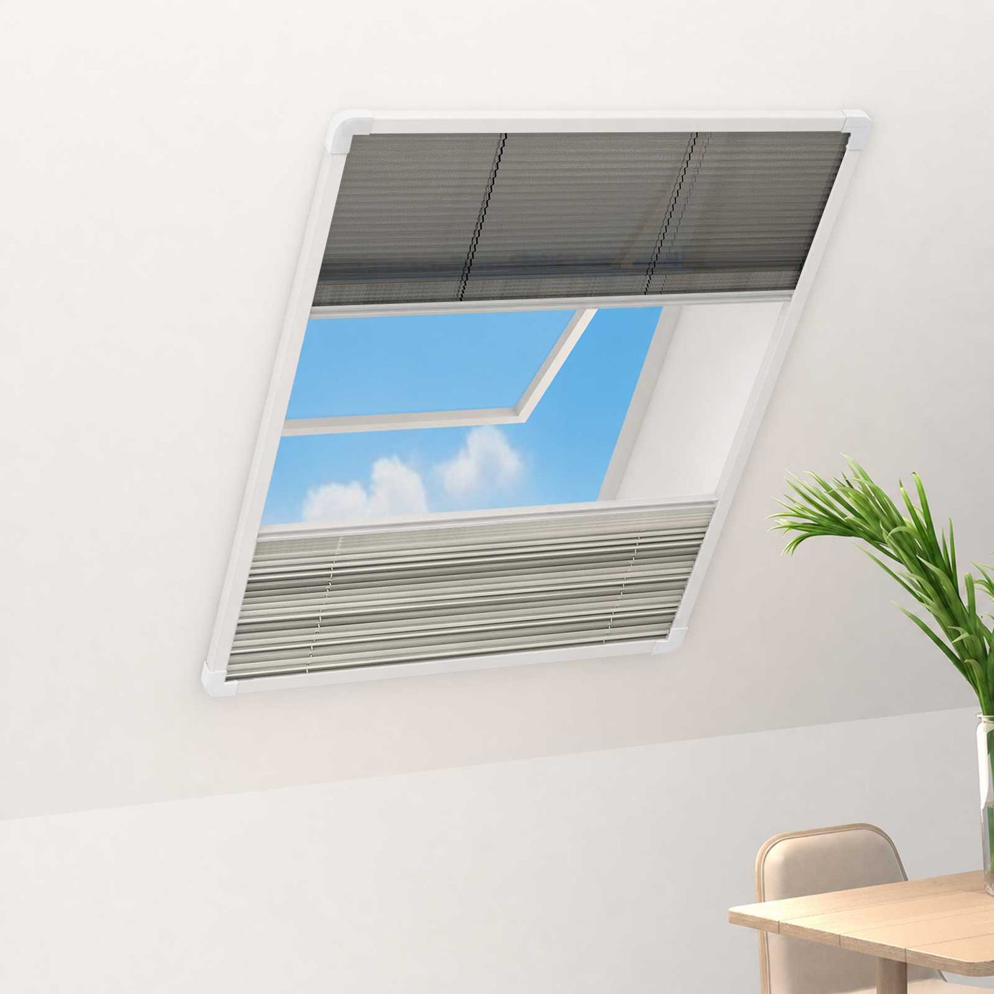 vidaXL Σήτα Παράθυρου Πλισέ 160 x 80 εκ. Αλουμινίου με Σκίαστρο
