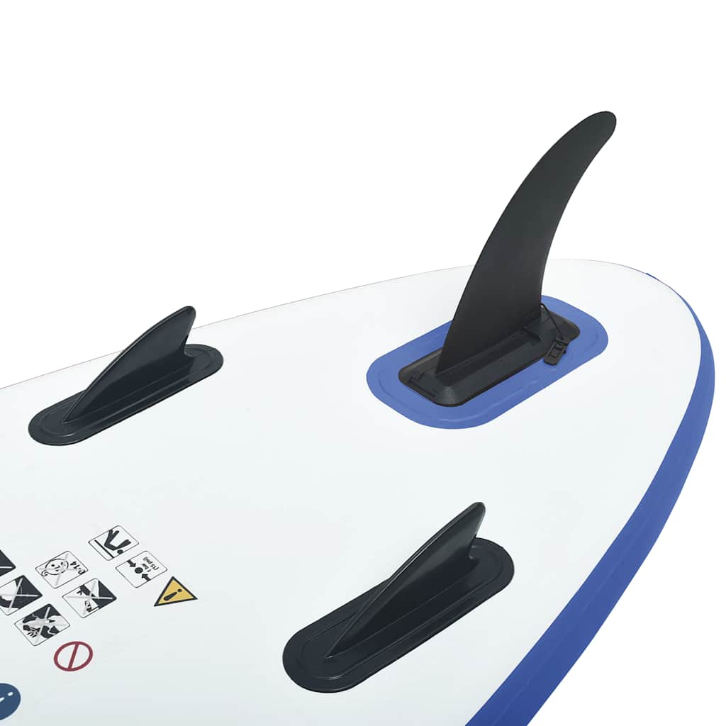 vidaXL Σετ Σανίδας Stand Up Paddle / Surf Φουσκωτό Μπλε και Λευκό
