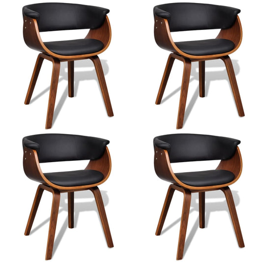 vidaXL Καρέκλες Τραπεζαρίας 4 τεμ. από Λυγισμένο Ξύλο/Συνθετικό Δέρμα