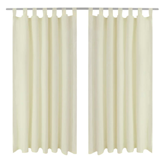 Κουρτίνες με Θηλιές 2 τεμ. Κρεμ 140 x 175 εκ. από Microsatin