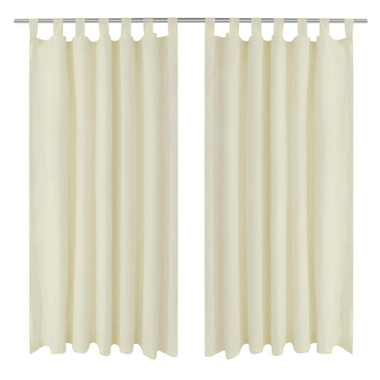 vidaXL Κουρτίνες με Θηλιές 2 τεμ. Κρεμ 140 x 245 εκ. από Microsatin