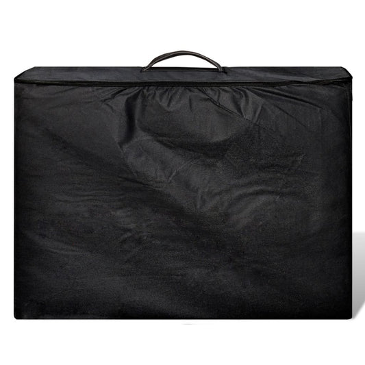 vidaXL Κρεβάτι Μασάζ Πτυσσόμενο 3 Θέσεων με Ξύλινο Σκελετό Μαύρο