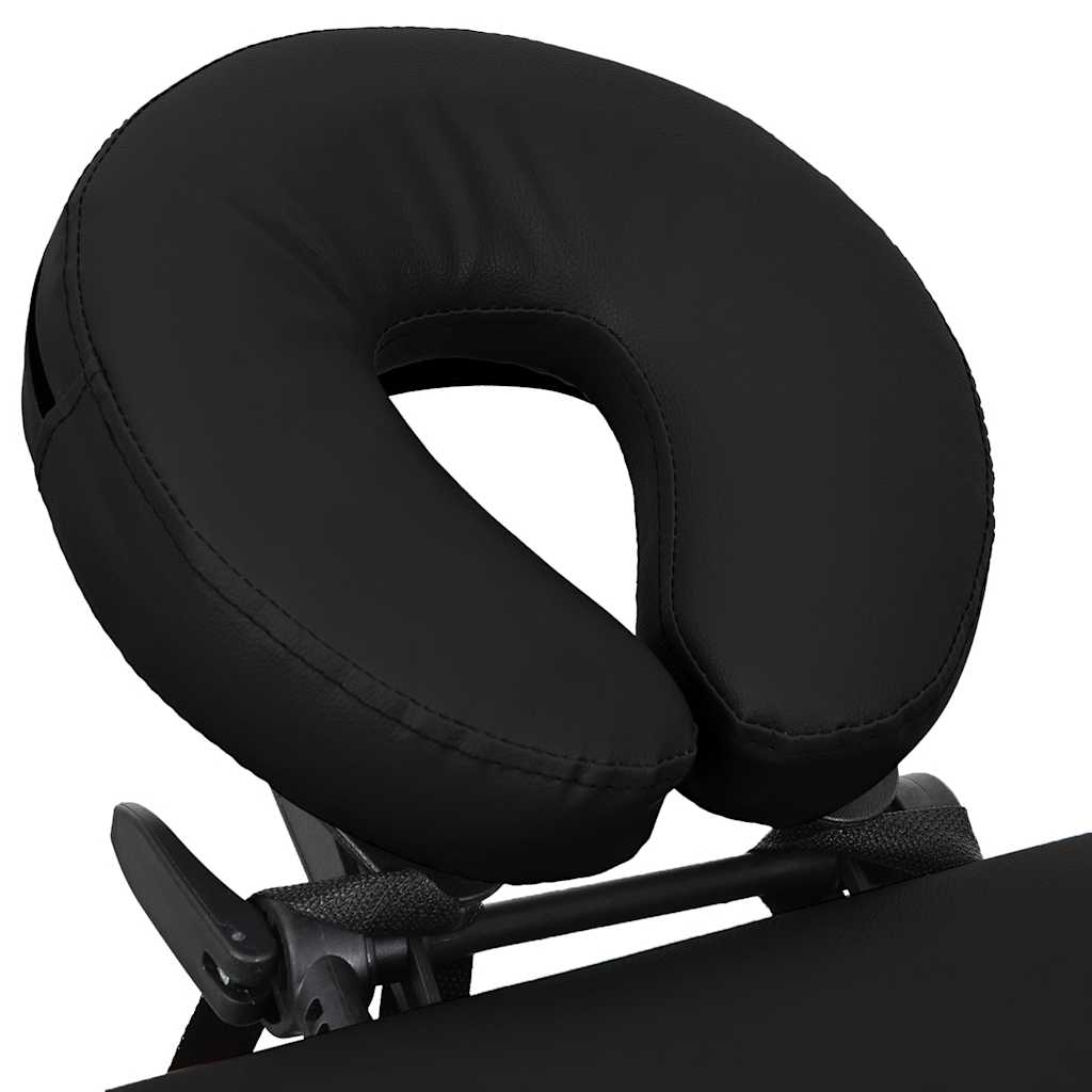 vidaXL Κρεβάτι Μασάζ Πτυσσόμενο 4 Θέσεων με Σκελετό Αλουμινίου Μαύρο