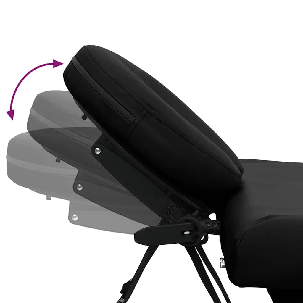 vidaXL Κρεβάτι Μασάζ Πτυσσόμενο 4 Θέσεων με Σκελετό Αλουμινίου Μαύρο