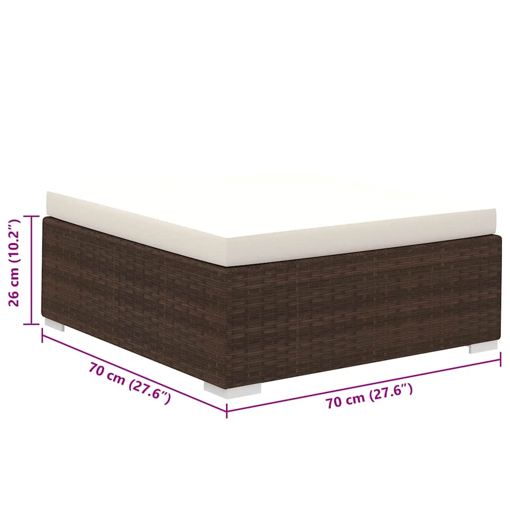 vidaXL Σαλόνι Κήπου 8 Τεμαχίων Καφέ από Συνθετικό Ρατάν με Μαξιλάρια