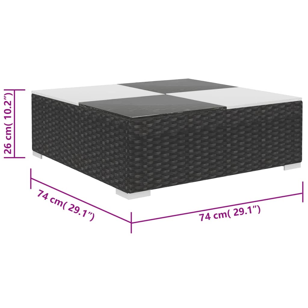 vidaXL Σαλόνι Κήπου 6 Τεμαχίων Μαύρο από Συνθετικό Ρατάν με Μαξιλάρια