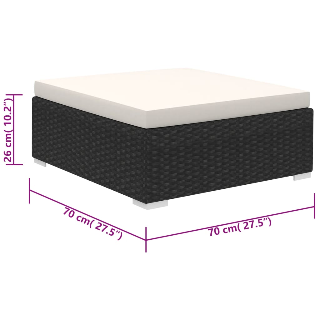 vidaXL Σαλόνι Κήπου 6 Τεμαχίων Μαύρο από Συνθετικό Ρατάν με Μαξιλάρια