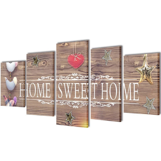 Πίνακας σε Καμβά Σετ Σχέδιο Home Sweet Home 200 x 100 εκ.