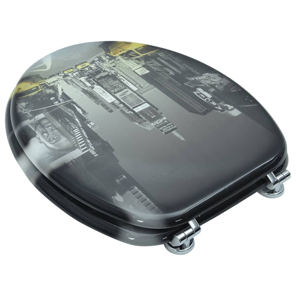 Κάλυμμα Λεκάνης Σχέδιο Νέα Υόρκη με Καπάκι από MDF