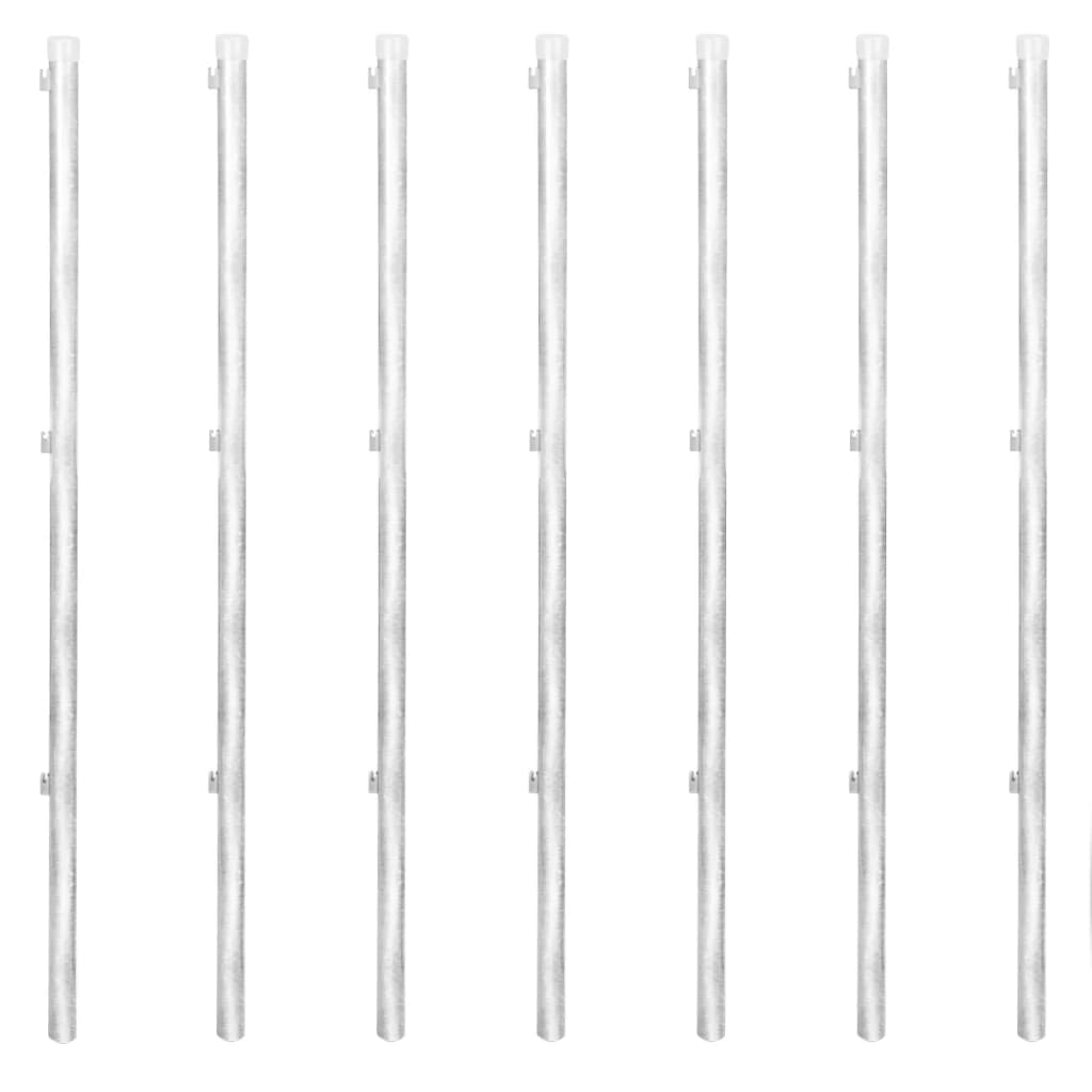 vidaXL Συρματόπλεγμα Ασημί 15 x 1,25 μ. Γαλβανισμένο Ατσάλι + Στύλοι