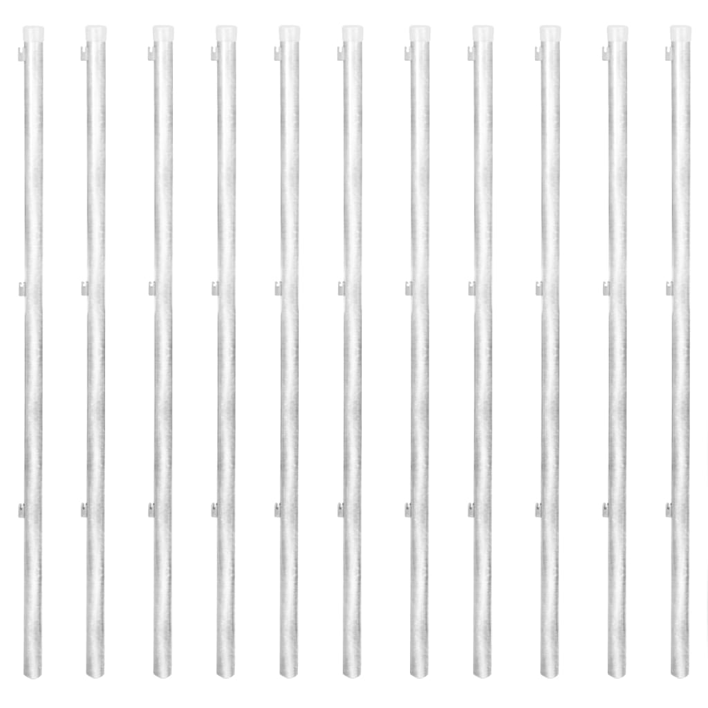 vidaXL Συρματόπλεγμα Ασημί 25 x 1,25 μ. Γαλβανισμένο Ατσάλι + Στύλοι