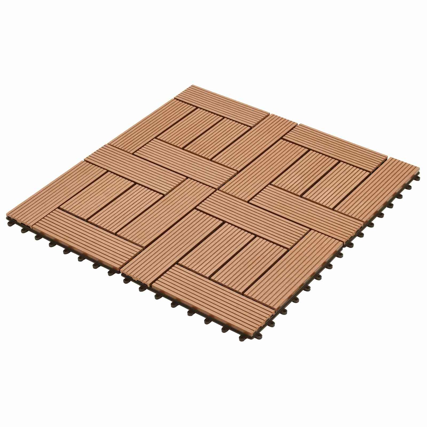 vidaXL Πλάκα Κατασκευής 11 pcs Καφέ 30 x 30 cm WPC