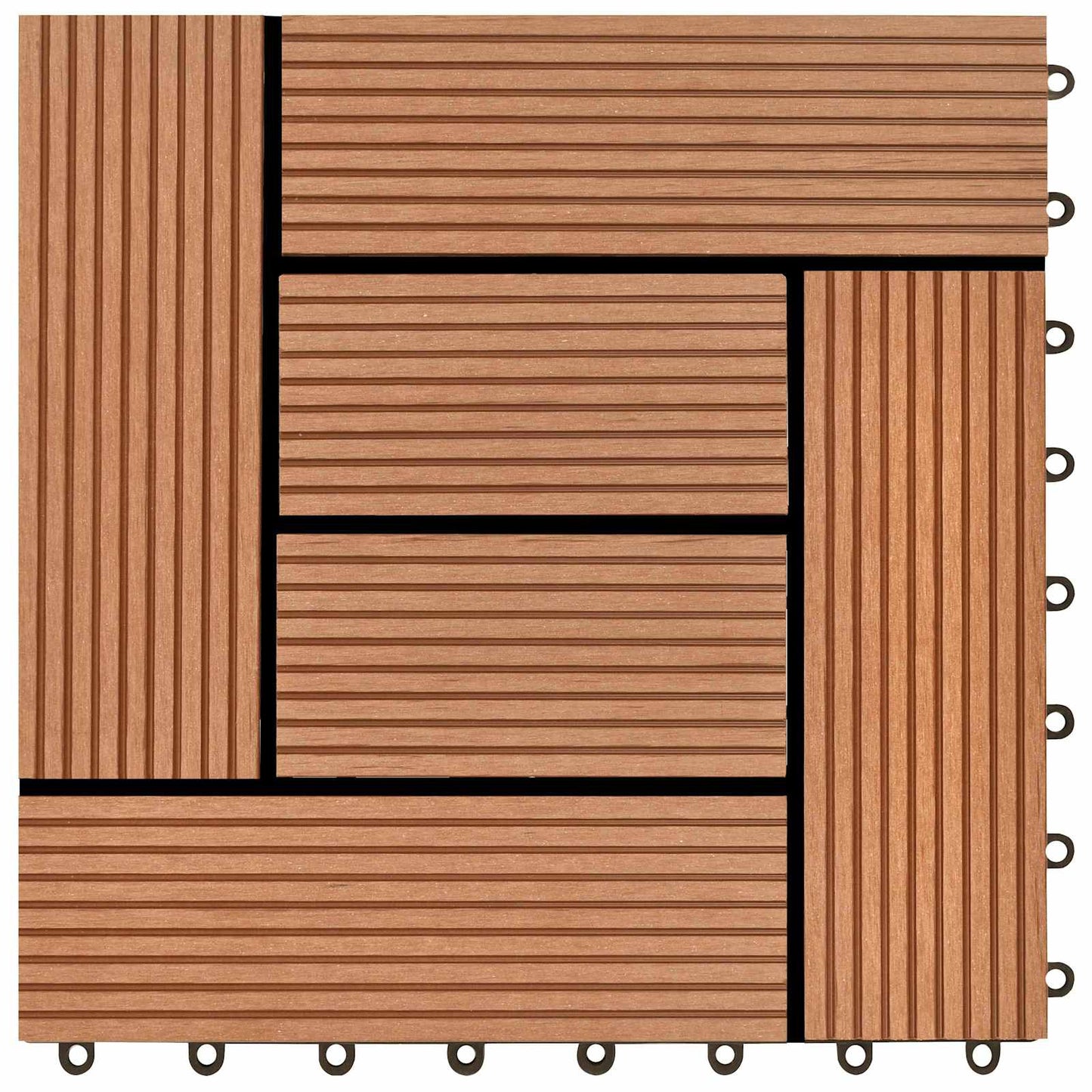 vidaXL Πλάκα Κατασκευής 11 pcs Καφέ 30 x 30 cm WPC