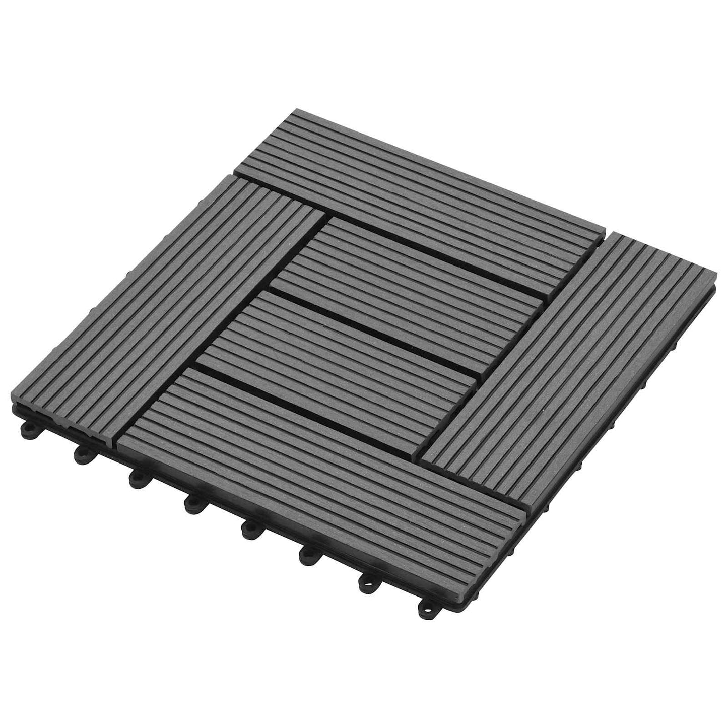 vidaXL Πλάκα Κατασκευής 11 pcs Γκρι 30 x 30 cm WPC