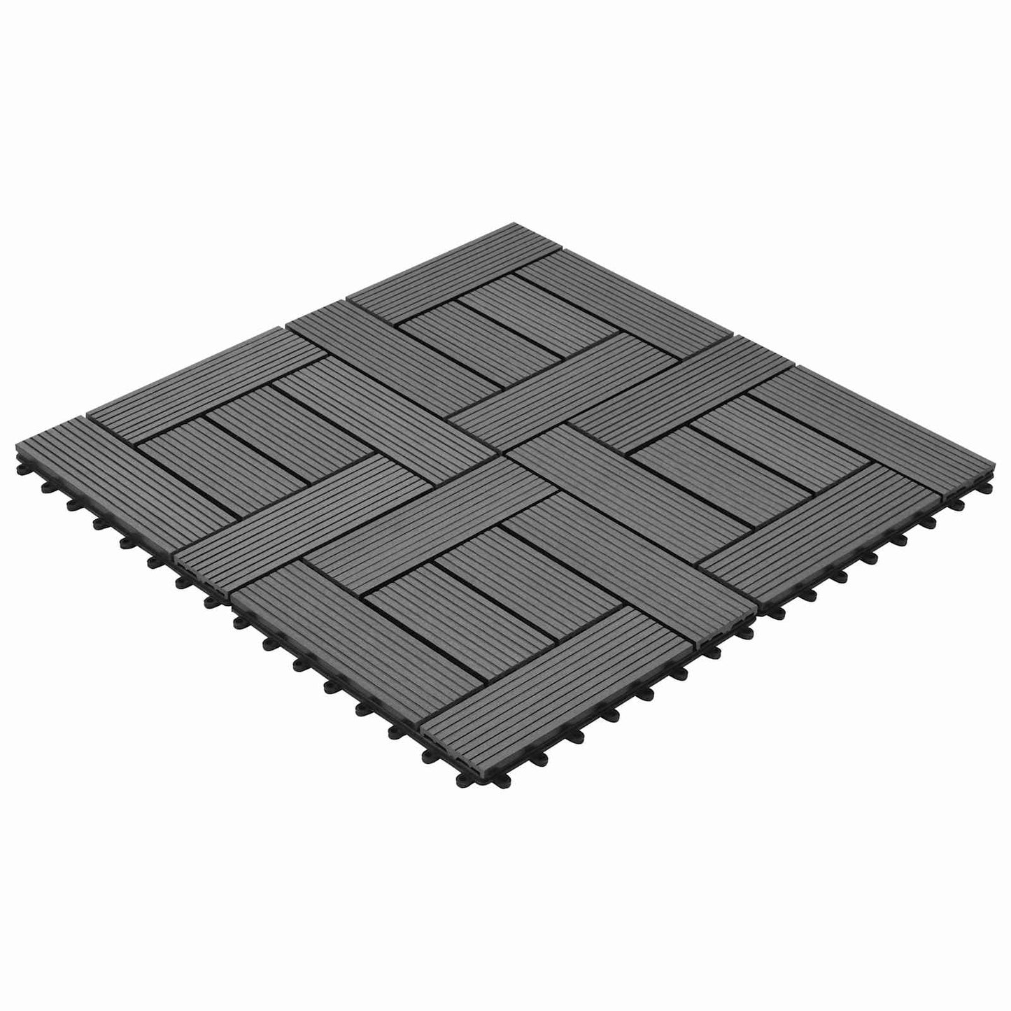 vidaXL Πλάκα Κατασκευής 11 pcs Γκρι 30 x 30 cm WPC