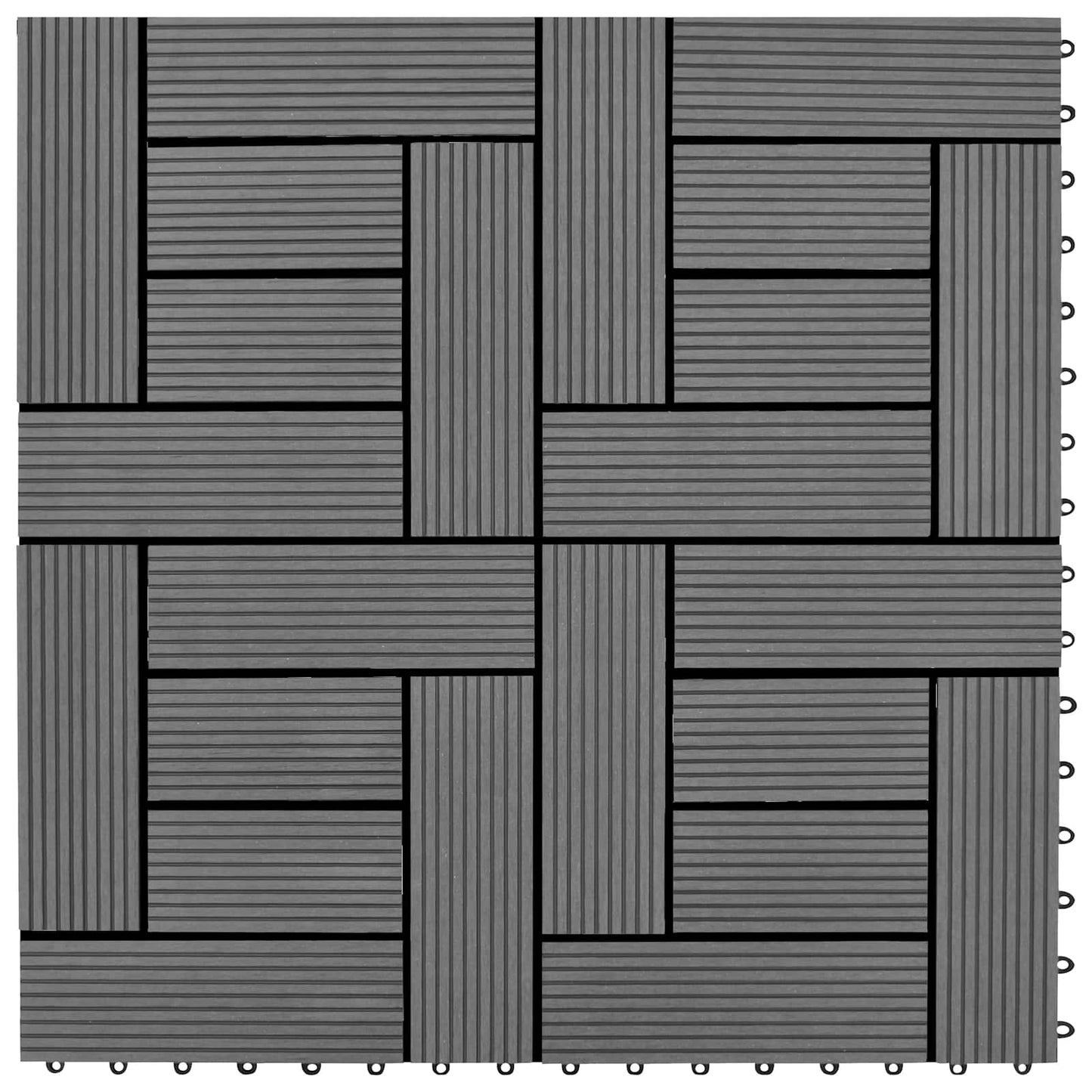 vidaXL Πλάκα Κατασκευής 11 pcs Γκρι 30 x 30 cm WPC