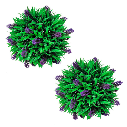 Πυξάρι με Λεβάντα Τεχνητό Φυτό σε Σχήμα Μπάλας 28 εκ.