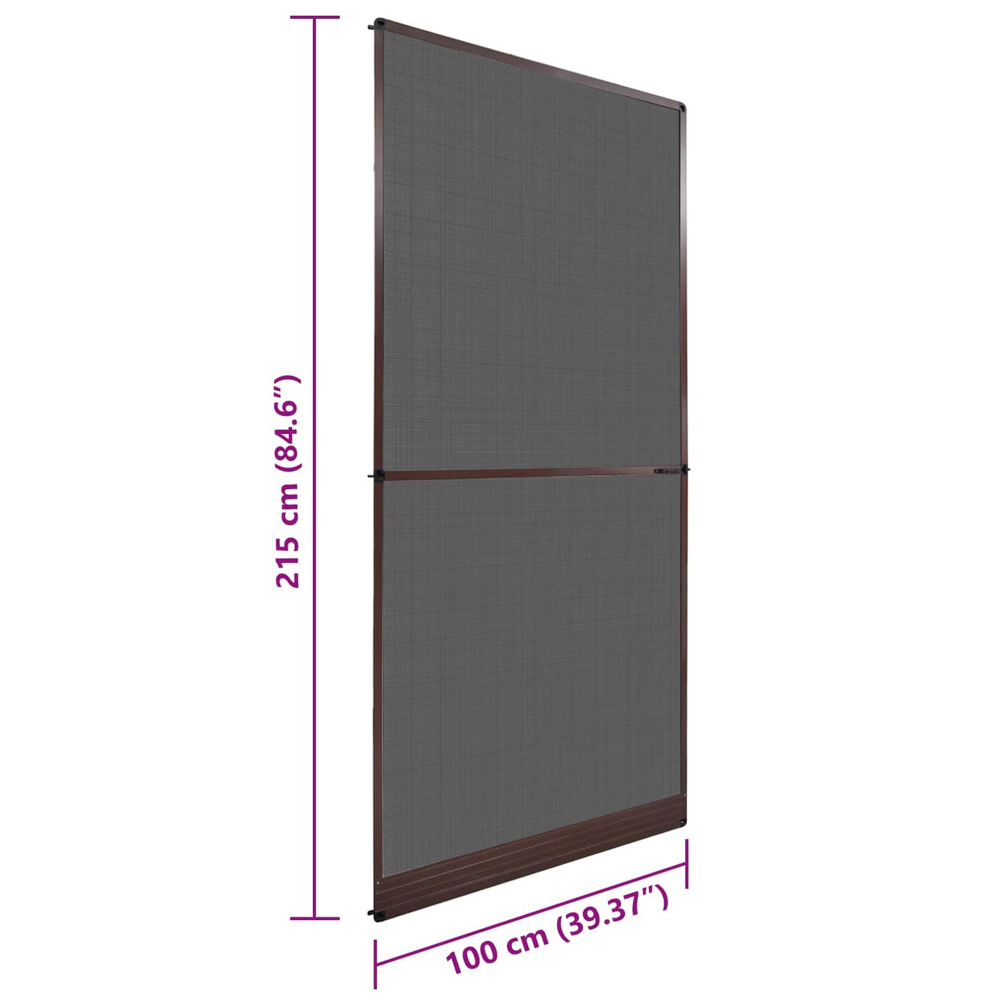 vidaXL Ανοιγόμενη Οθόνη Εντόμων Καφέ και Μαύρο 100 x 215 cm