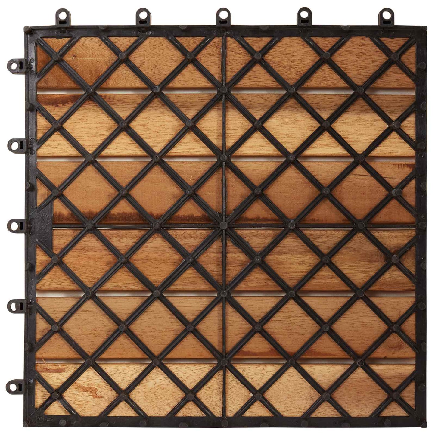 vidaXL Πλάκα Κατασκευής 10 pcs Καφέ 30 x 30 cm Ξύλο Ακακίας