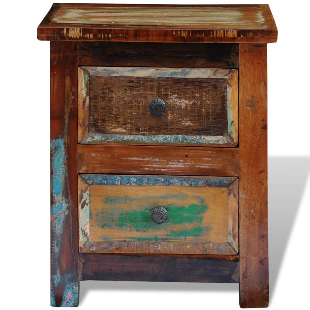 vidaXL Κομοδίνο με 2 Συρτάρια από Μασίφ Ανακυκλωμένο Ξύλο