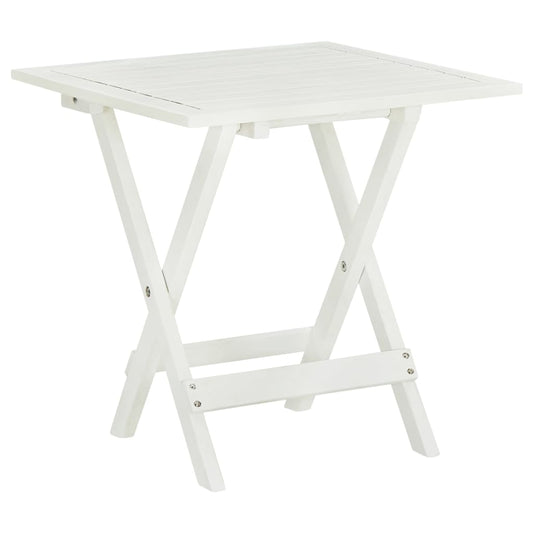 vidaXL Τραπέζι Bistro Λευκό 46 x 46 x 47 εκ. από Μασίφ Ξύλο Ακακίας