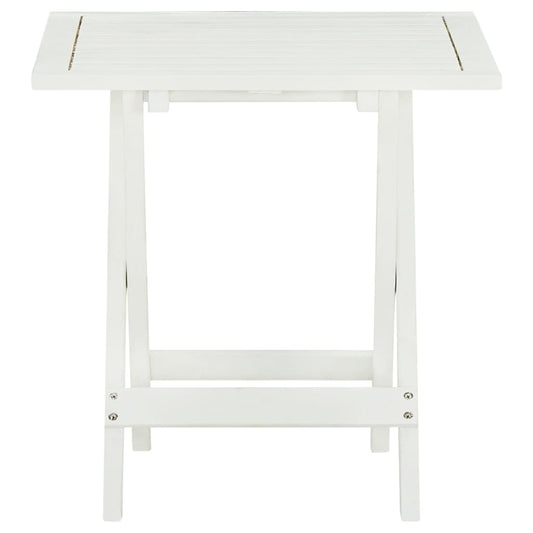 vidaXL Τραπέζι Bistro Λευκό 46 x 46 x 47 εκ. από Μασίφ Ξύλο Ακακίας