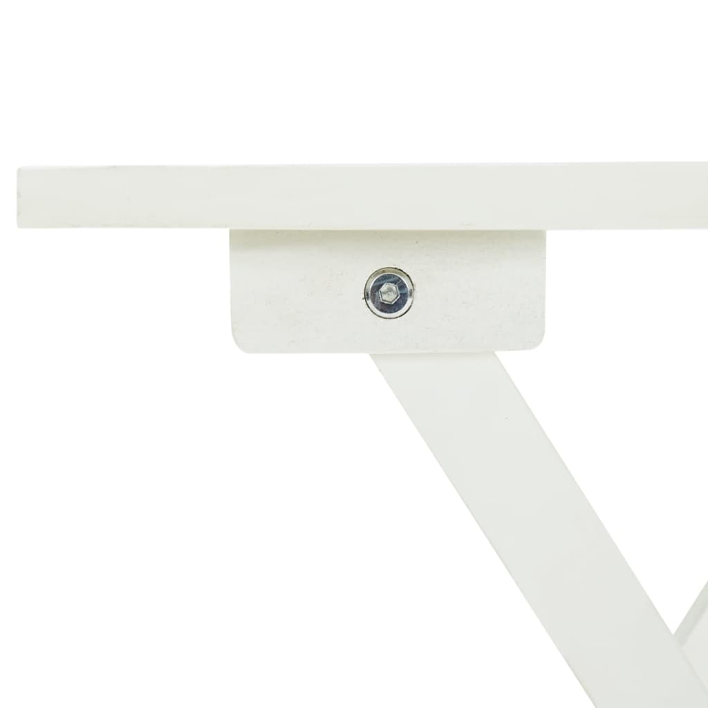 vidaXL Τραπέζι Bistro Λευκό 46 x 46 x 47 εκ. από Μασίφ Ξύλο Ακακίας