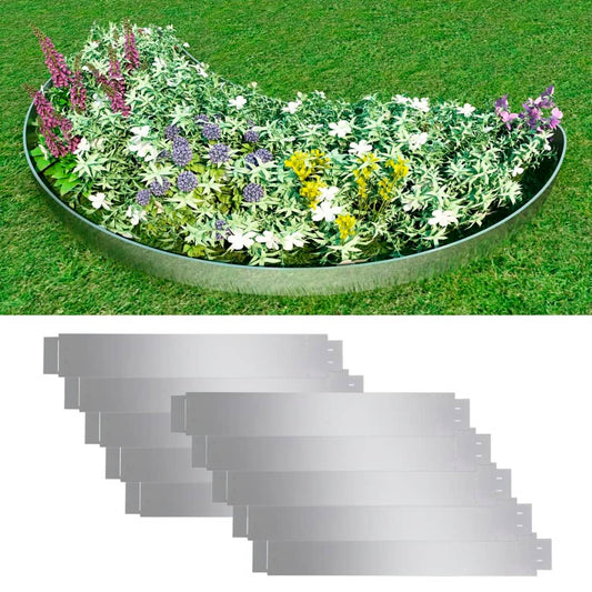 Μπορντούρες Γκαζόν Εύκαμπτες Σετ των 10 100x14 εκ από Γαλβανιζέ Ατσάλι