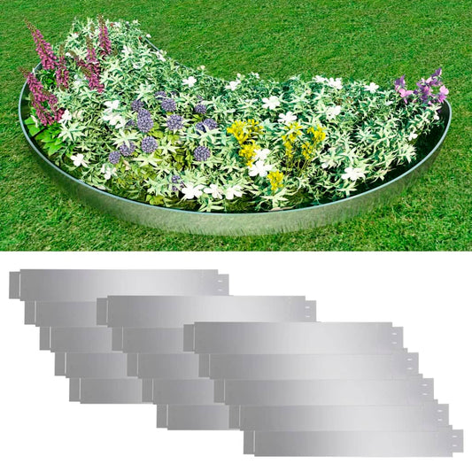 Μπορντούρες Γκαζόν Εύκαμπτες Σετ των 15 100x14 εκ από Γαλβανιζέ Ατσάλι