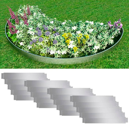 Μπορντούρες Γκαζόν Εύκαμπτες Σετ των 20 100x14 εκ από Γαλβανιζέ Ατσάλι