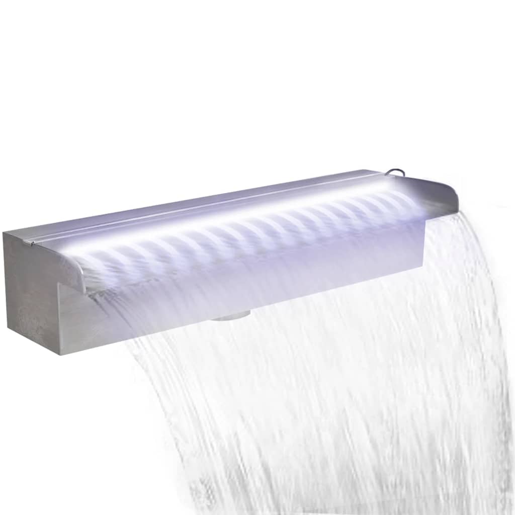 Σιντριβάνι Πισίνας Ορθογώνιο με LED 45 εκ. από Ανοξείδωτο Ατσάλι