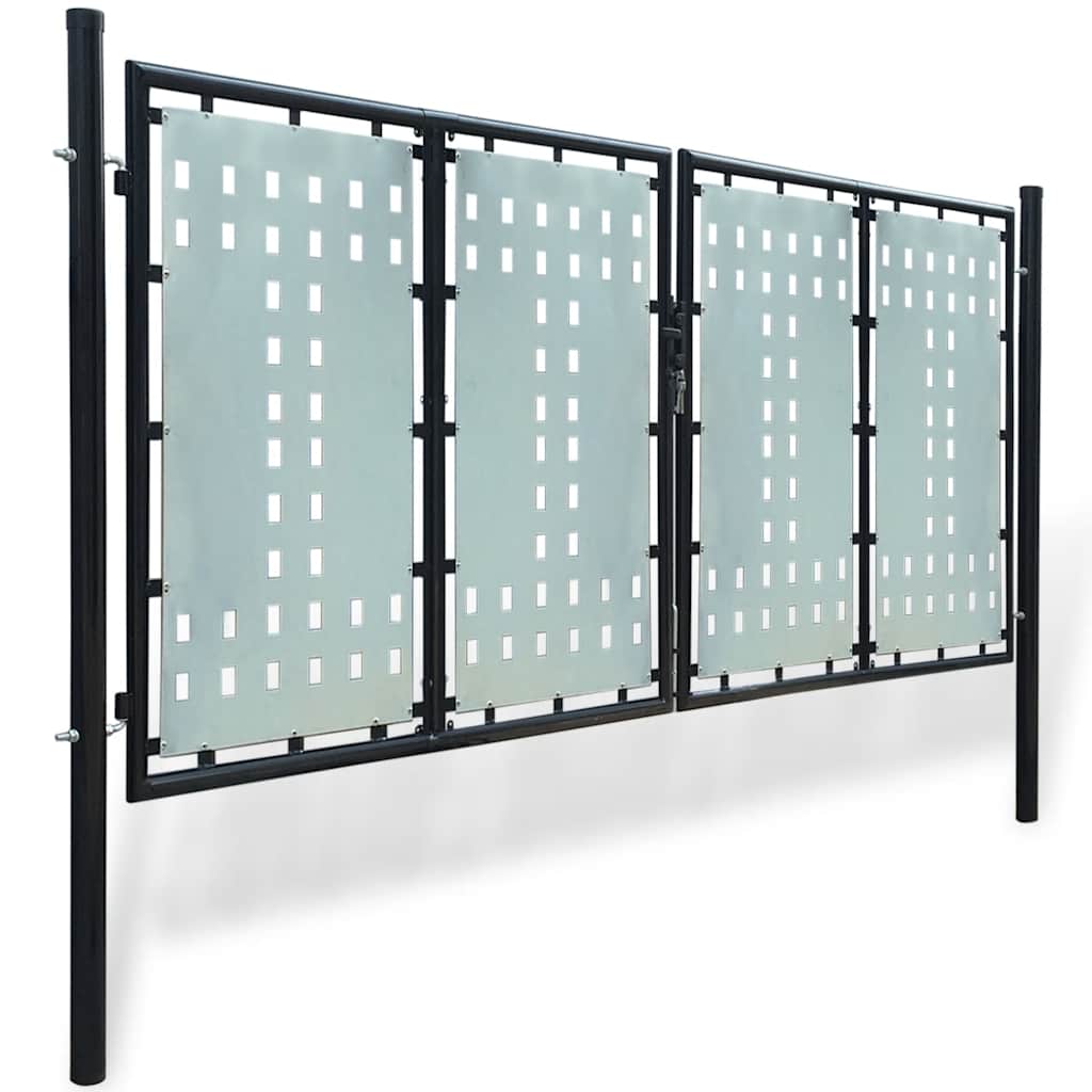 vidaXL Πόρτα με Μονή Πόρτα Μαύρη 300x125 εκ.