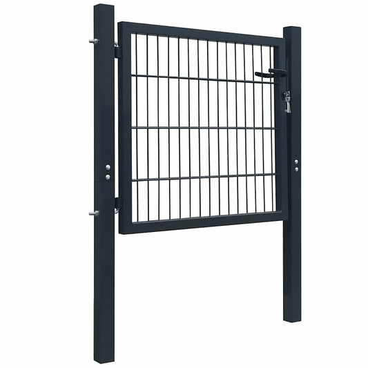 vidaXL Πόρτα Περίφραξης 2D (Μονή) Ανθρακί Γκρι 100x80 εκ.