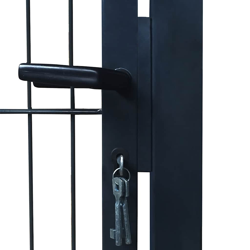 vidaXL Πόρτα Περίφραξης 2D (Μονή) Ανθρακί Γκρι 100x120 εκ.