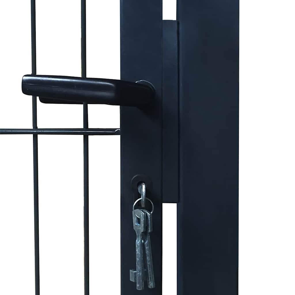 vidaXL Πόρτα Περίφραξης 2D (Μονή) Ανθρακί Γκρι 100x140 εκ.