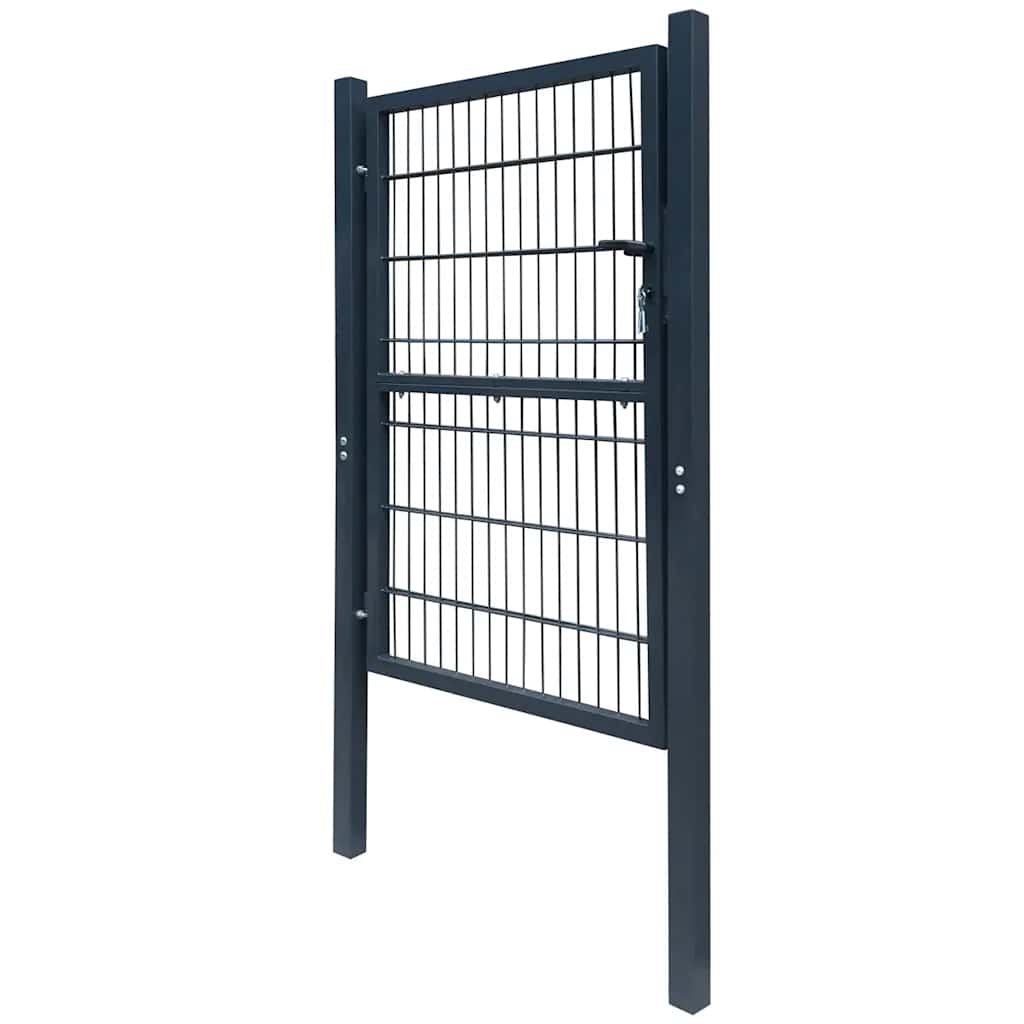 vidaXL Πόρτα Περίφραξης 2D (Μονή) Ανθρακί Γκρι 100x180 εκ.