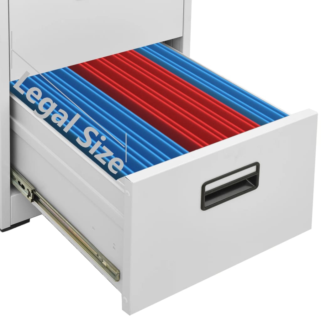 vidaXL Αρχειοθήκη Ανοιχτό Γκρι 46 x 62 x 102,5 εκ. από Ατσάλι