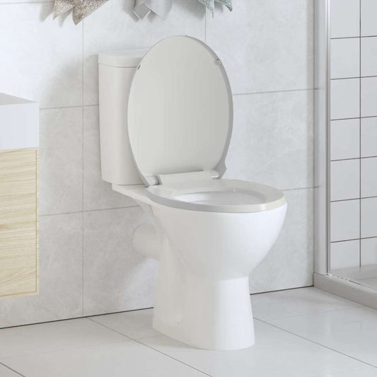 vidaXL Κάλυμμα Λεκάνης με Μηχανισμό Soft Close Οβάλ Λευκό